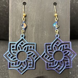 Blue and Purple Color Shift Dangle Earrings
